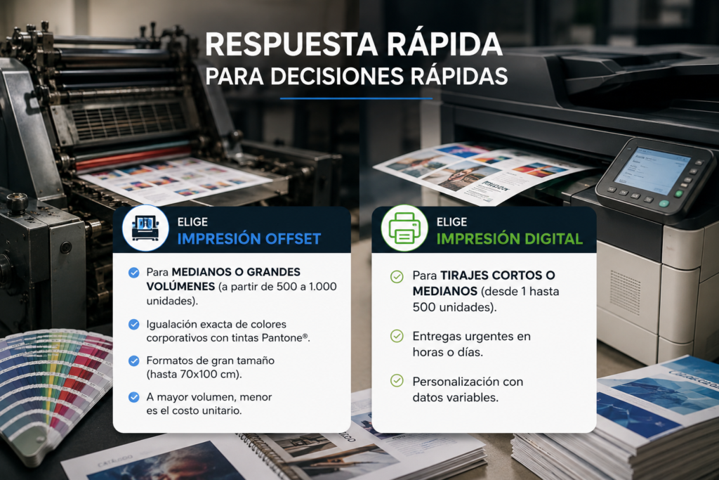 Guía de Impresión Offset vs. Digital: ¿Cuál Elegir según el Volumen de tu Proyecto en Colombia?